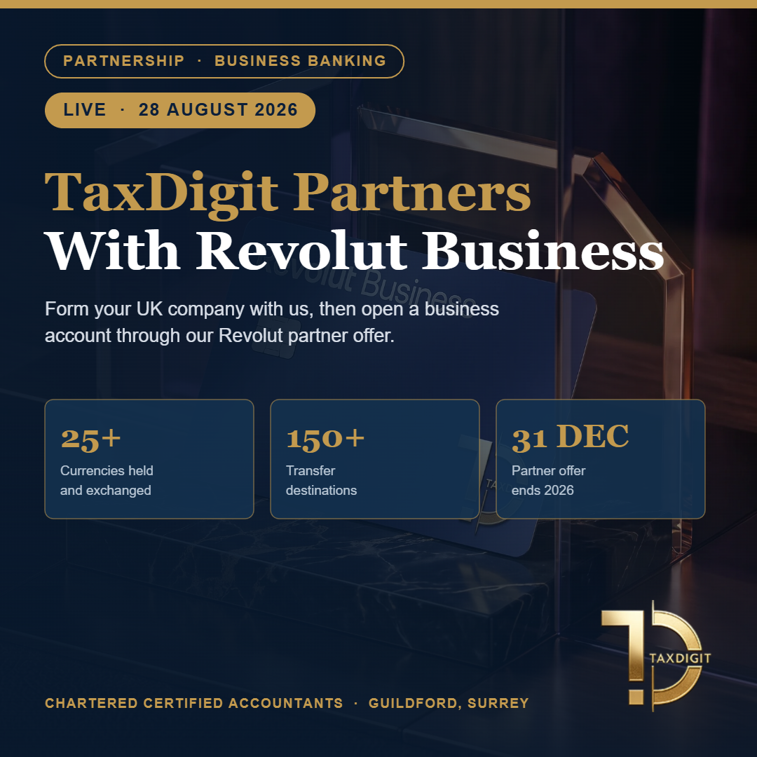 TaxDigit partners with Revolut Business - form a UK company and open a business account