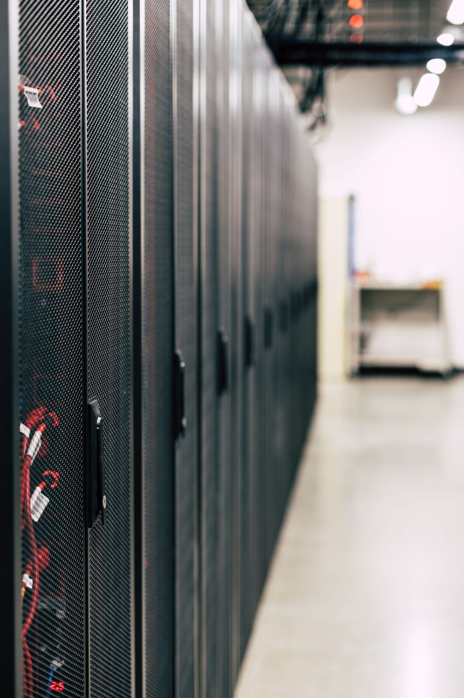 Server cabinets holding records, representing cryptoasset service provider reporting