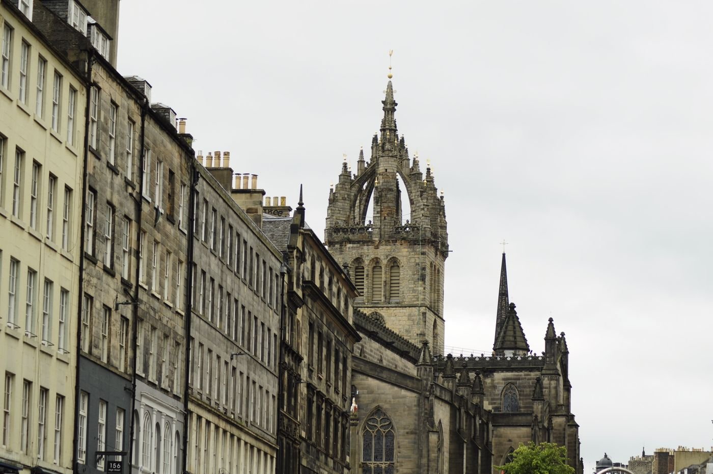 St Giles Cathedral spire on Edinburgh Royal Mile, near West Parliament Square
