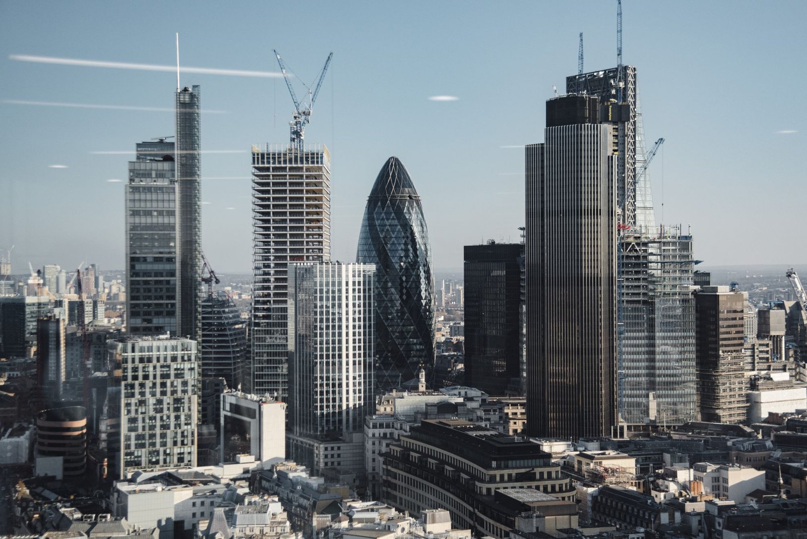 London financial district skyline with modern towers
