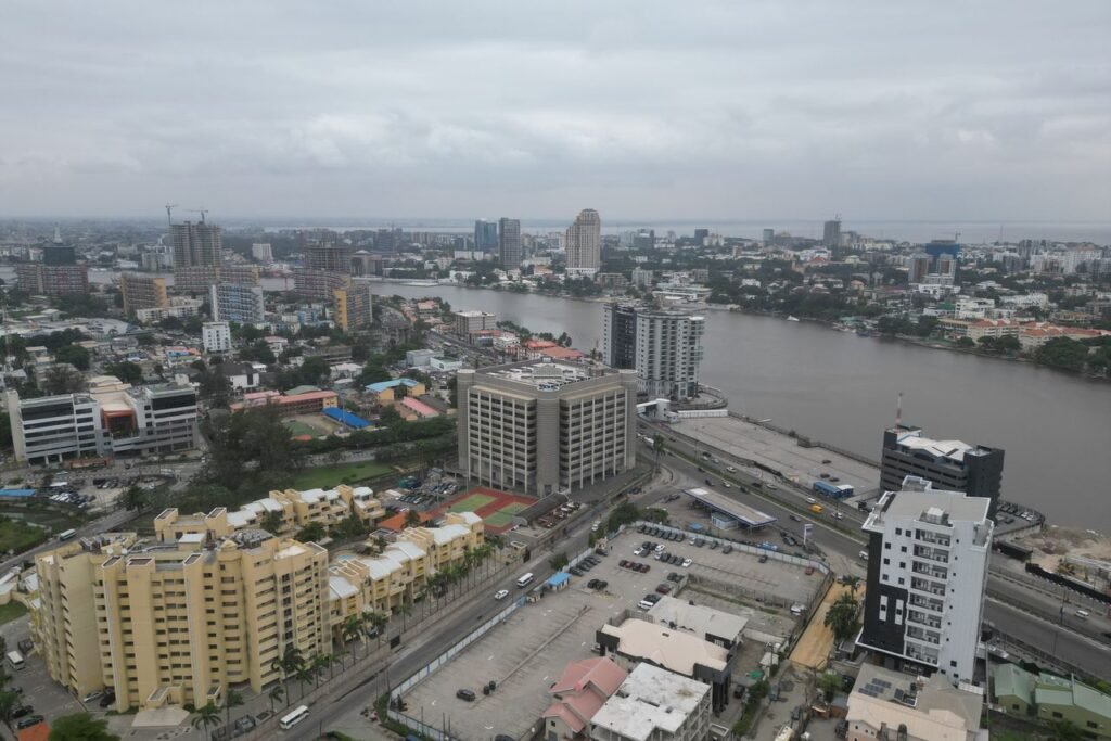 Modern buildings by Lagos Lagoon, Nigeria