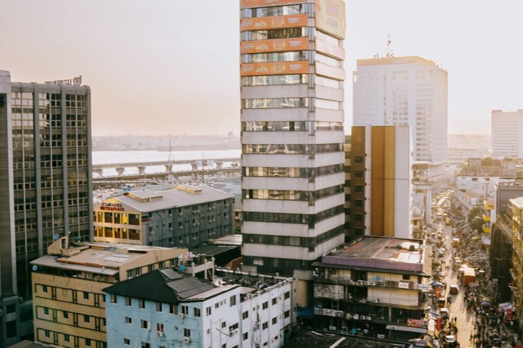 Lagos skyline at sunset, Nigeria