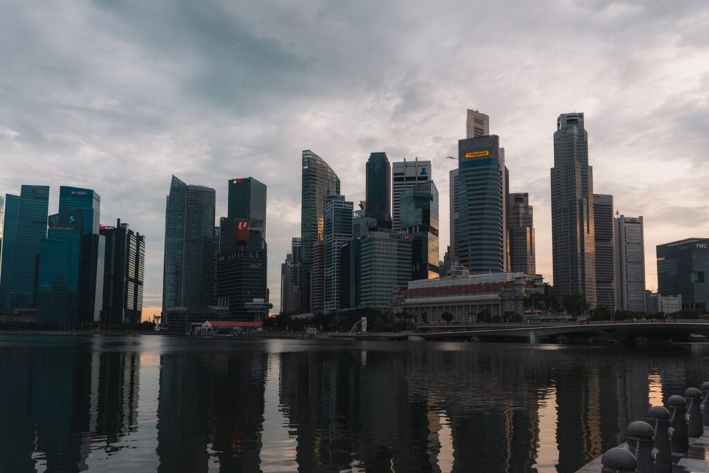 Singapore skyline at dusk