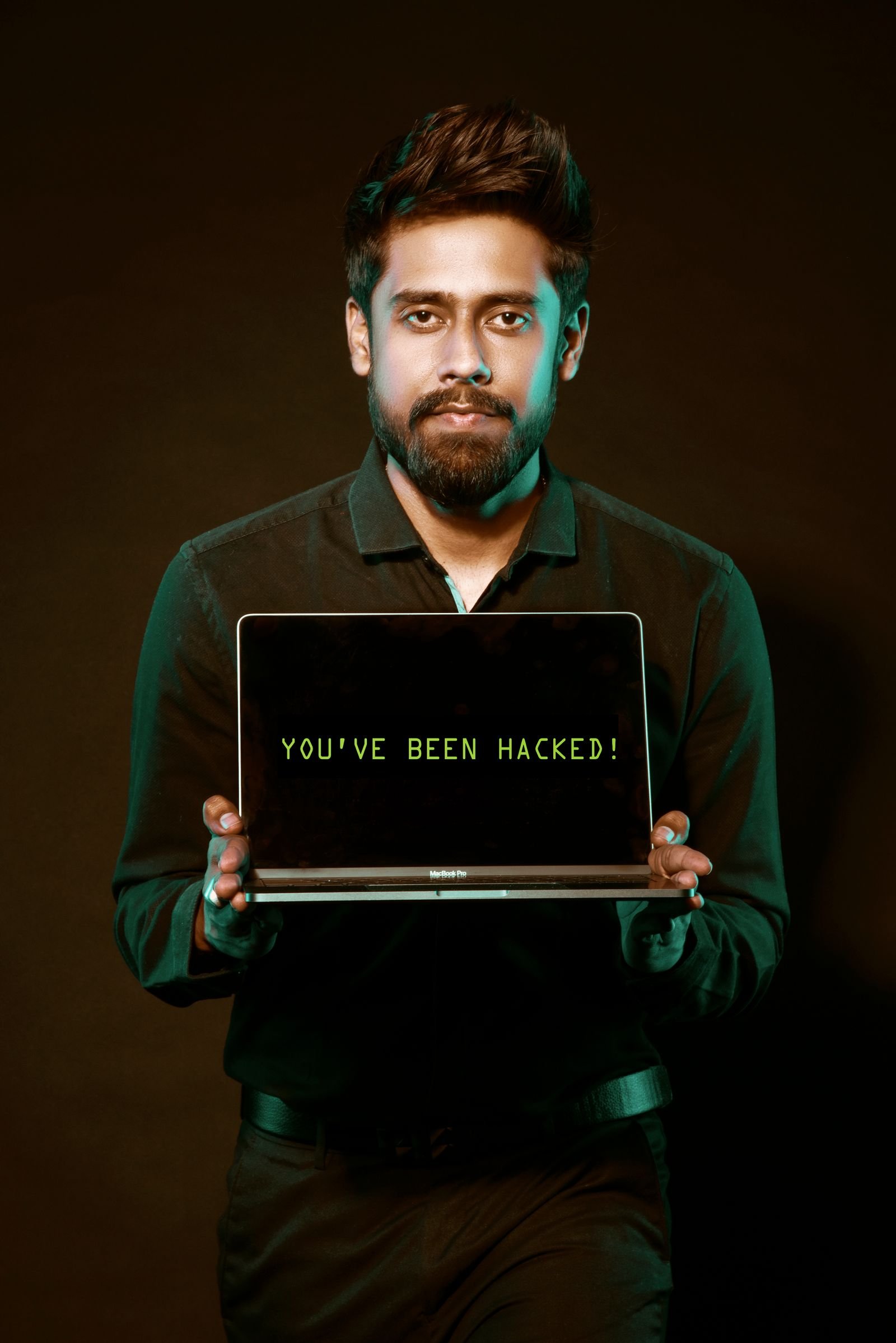 Laptop screen displaying a “You have been hacked” message — crypto theft and wallet compromise