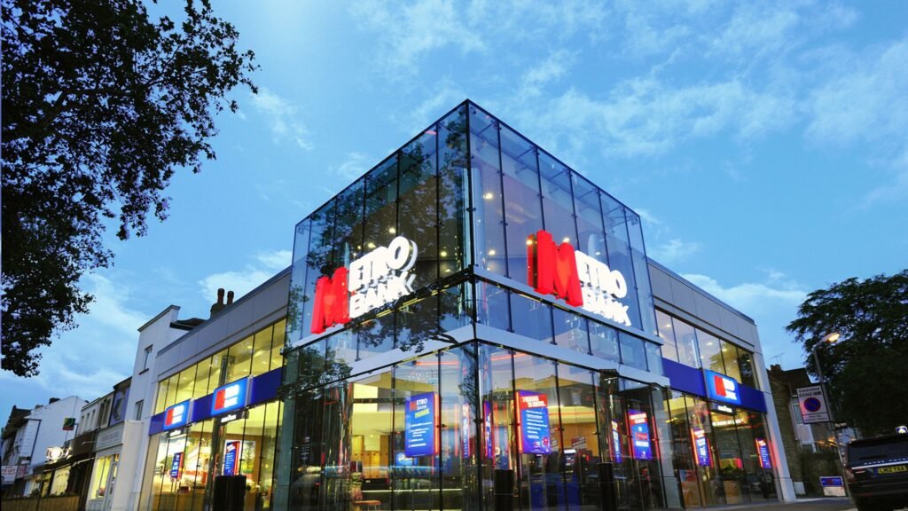 Metro Bank high street store, the UK bank in the TaxDigit banking network
