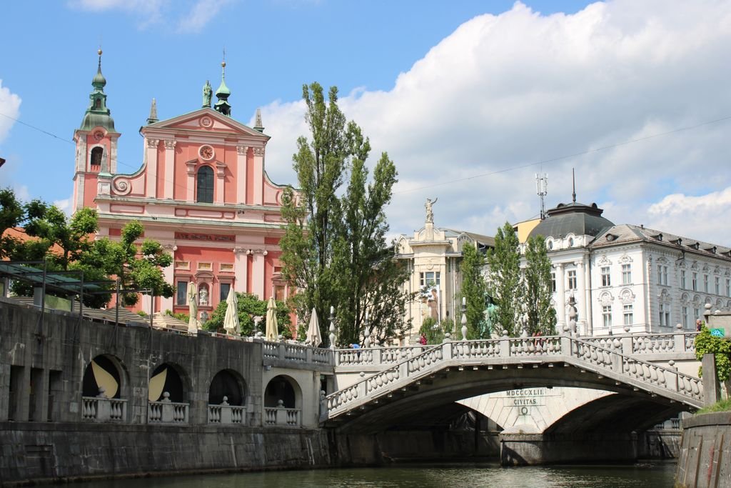 Triple Bridge over the Ljubljanica river, Ljubljana, Slovenia